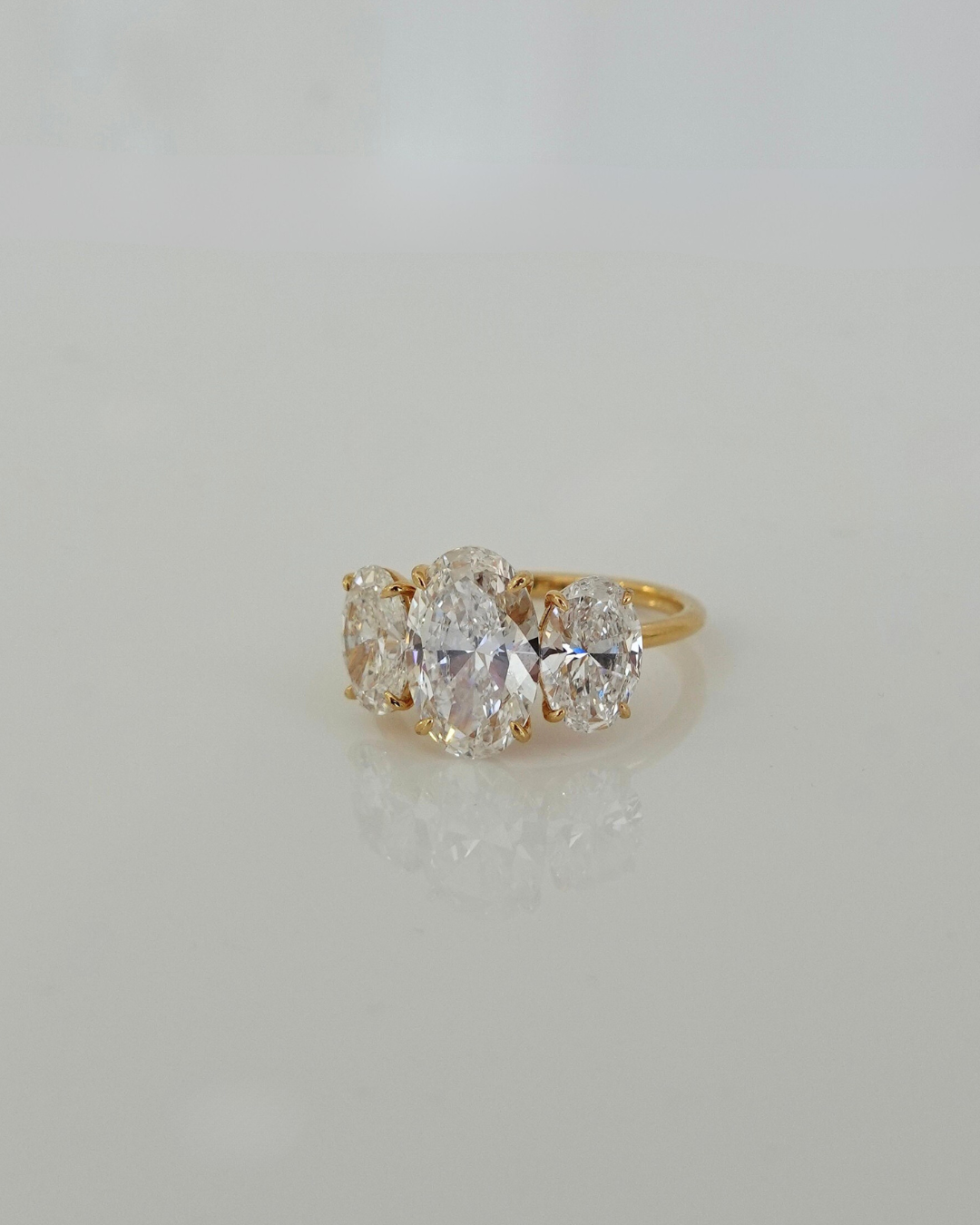 4.20cttw Oval Lab Grown Diamond Trilogy - Size M 1/2