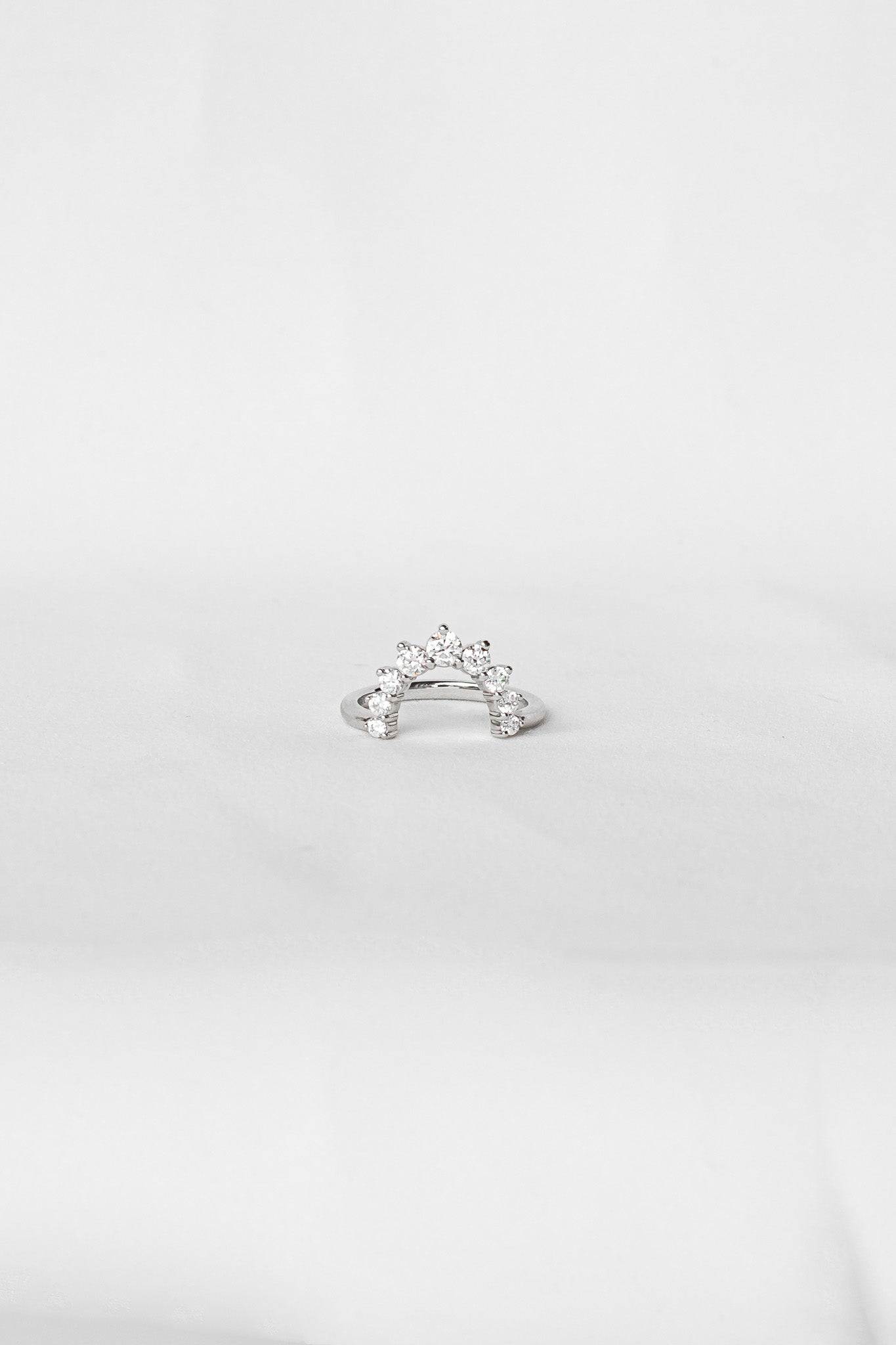 Crown Wedding Band in Platinum, Size K