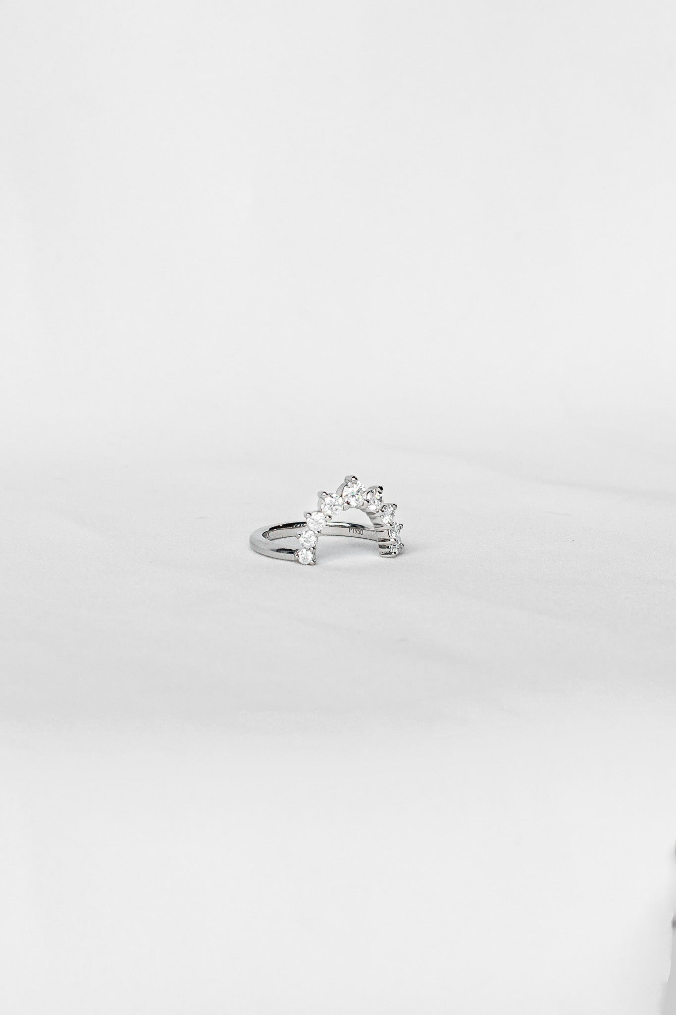 Crown Wedding Band in Platinum, Size K