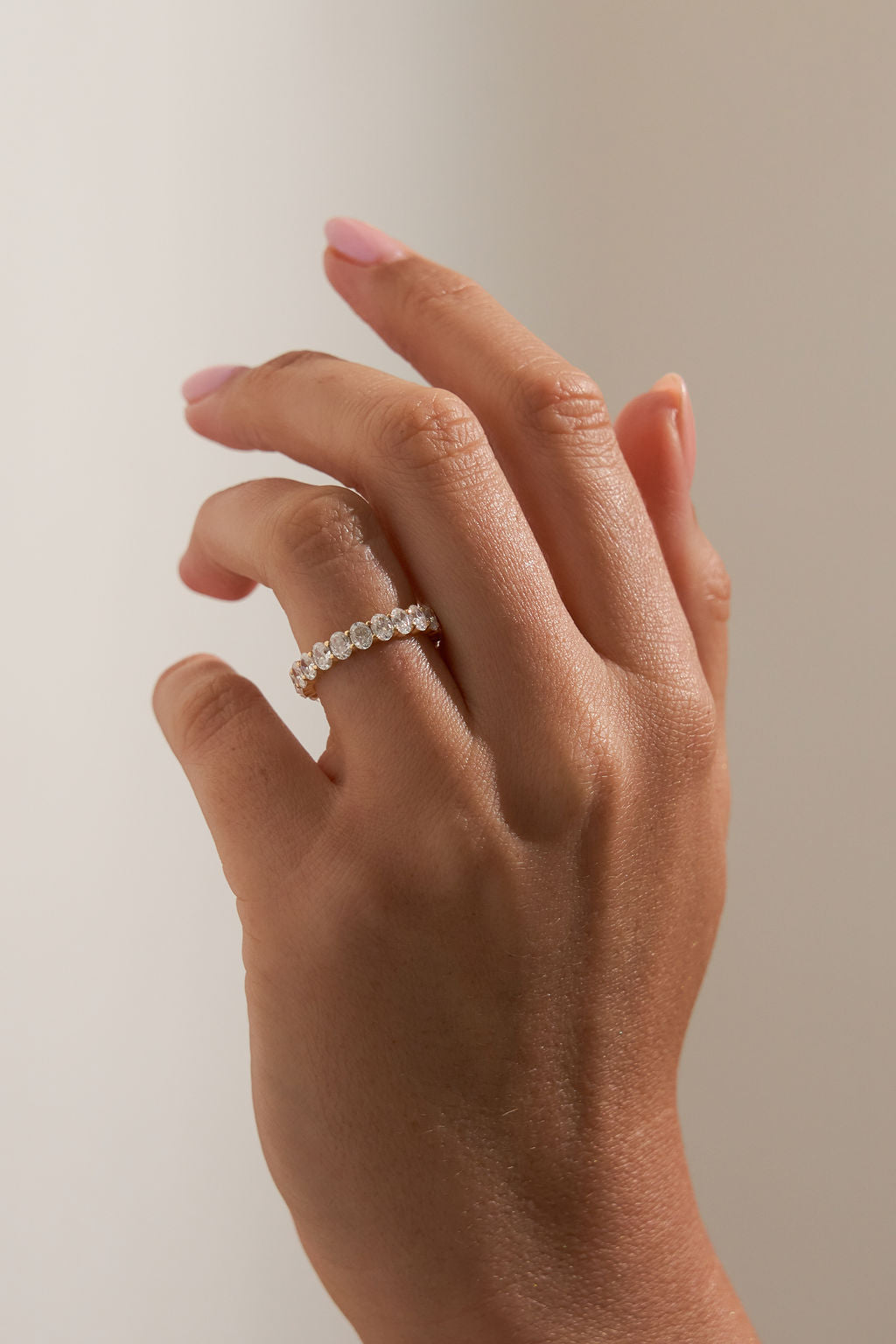 Large Pavé Oval Wedding Band