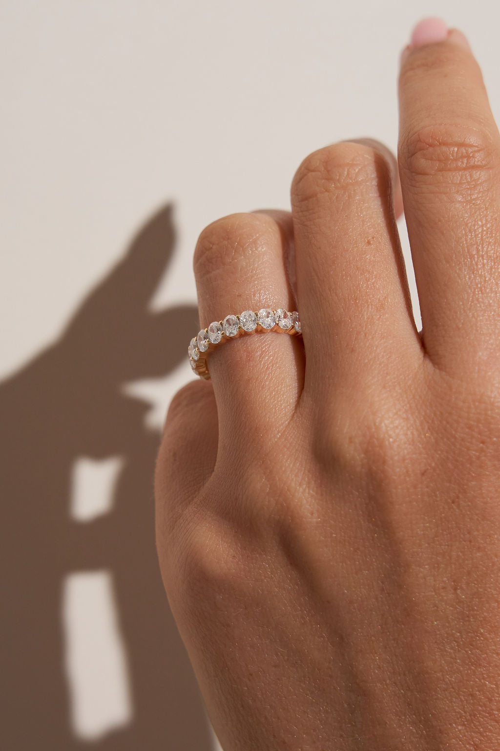 Large Pavé Oval Wedding Band