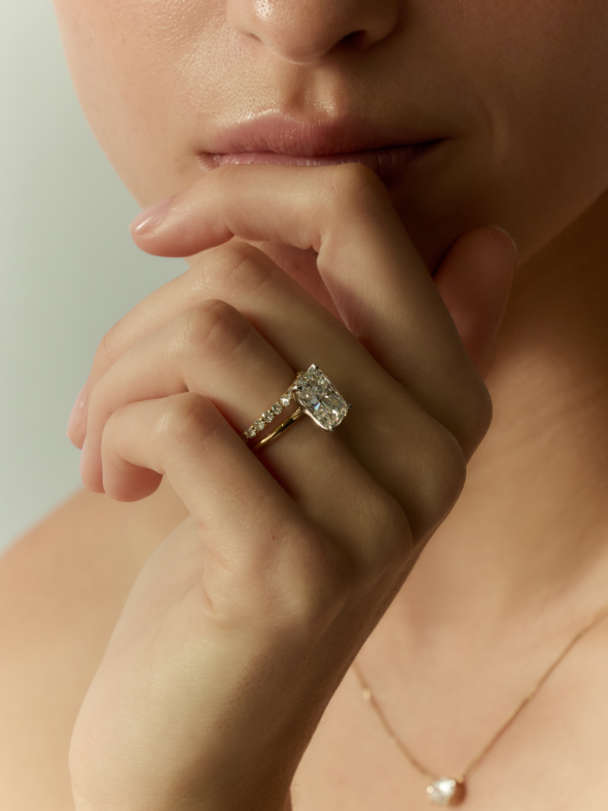 4.03ct Cushion Lab Grown Diamond Solitaire set in 18k Yellow Gold, Size N