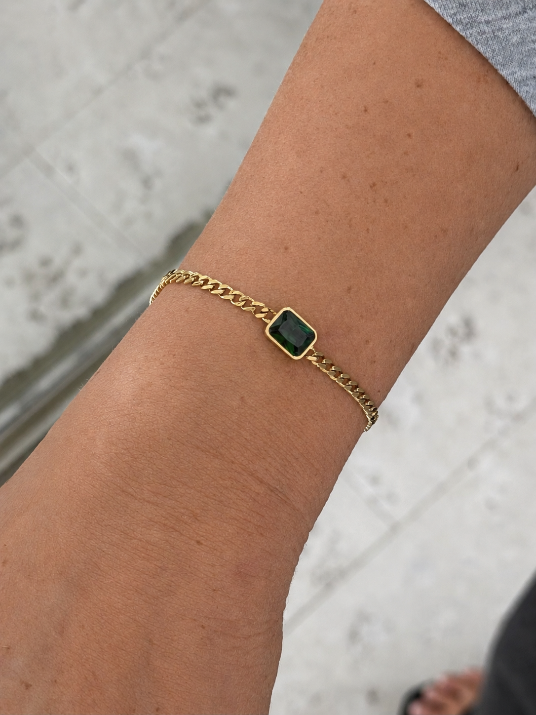 Emerald Curb Bracelet