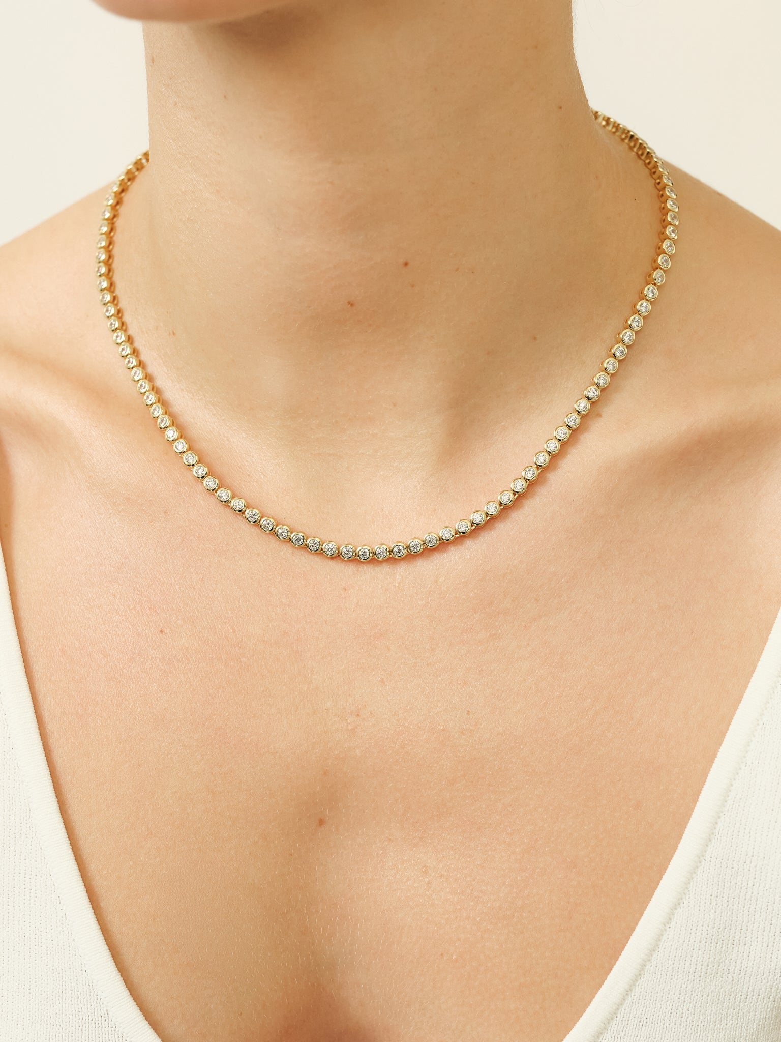 Lucia Bezel Tennis Necklace