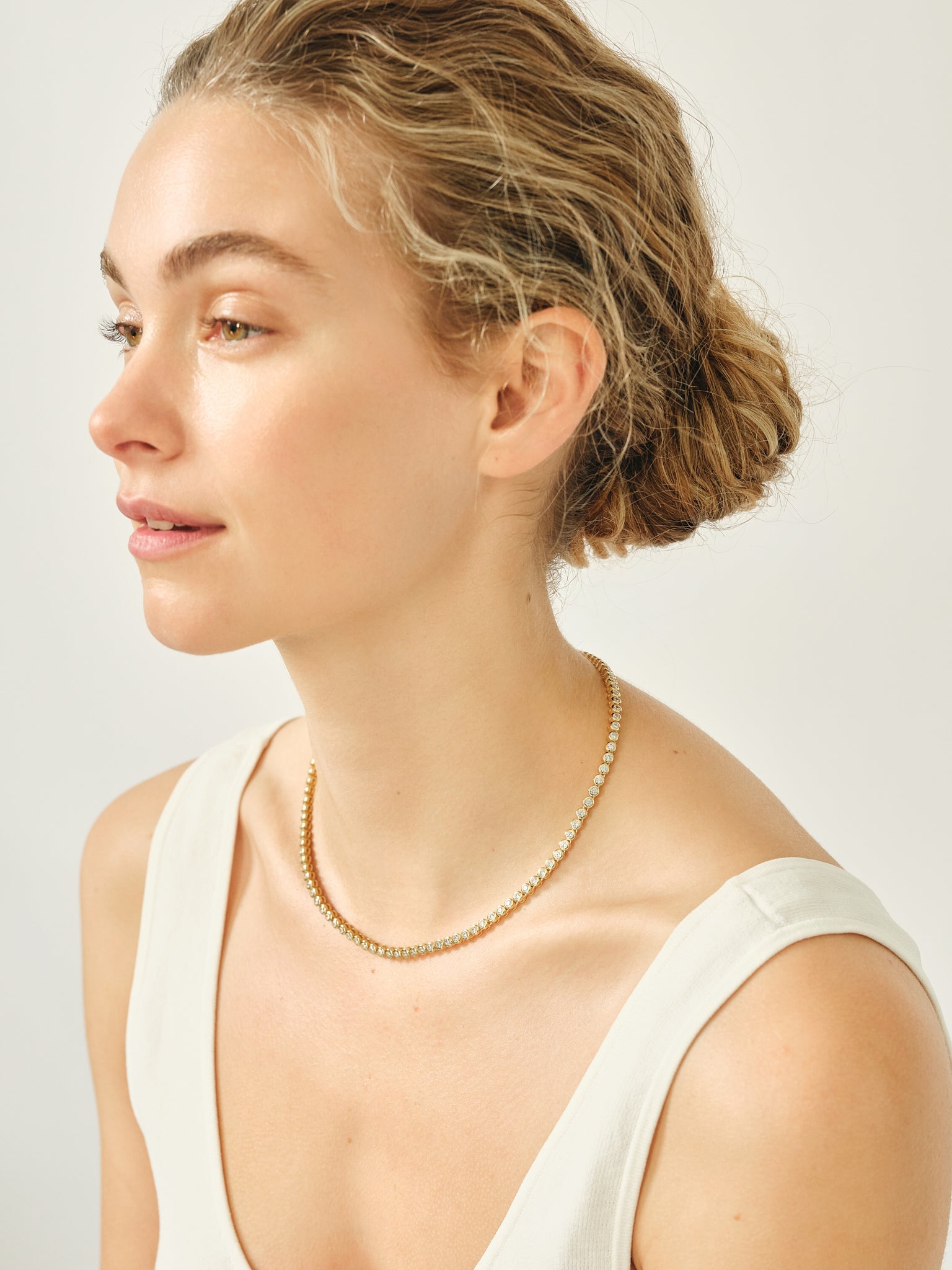 Lucia Bezel Tennis Necklace